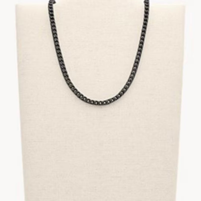 Stainless Steel Black Colour Curb Chain Necklace