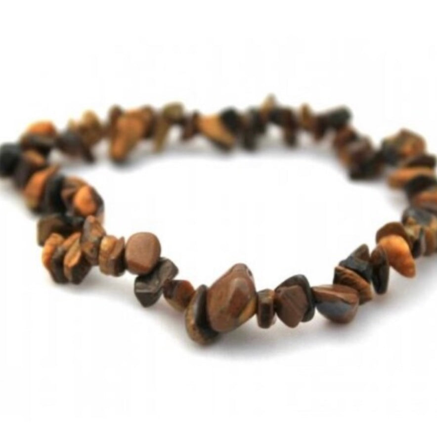 Tiger Eye Gold Stone Stunning Spiritual Chip Bracelet