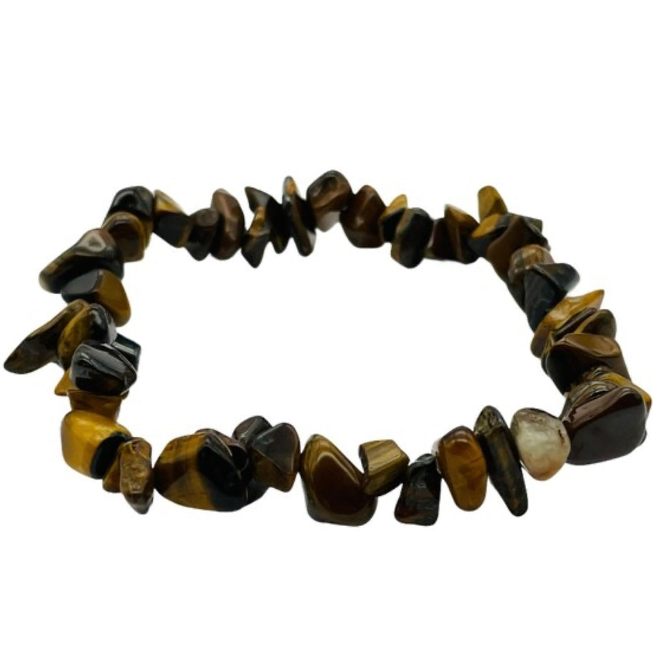 Tiger Eye Gold Stone Stunning Spiritual Chip Bracelet