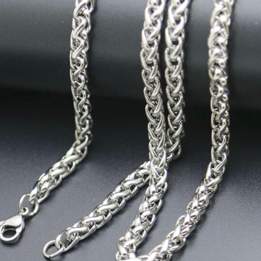 Stainless Steel Silver Colour Keel Chain Necklace