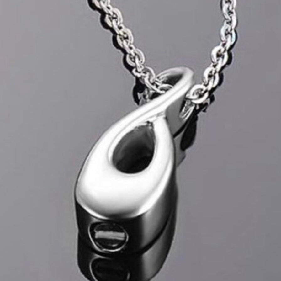 Infinity Pendant Memorial Stainless Steel Silver Necklace Urn Ashes Jewellery