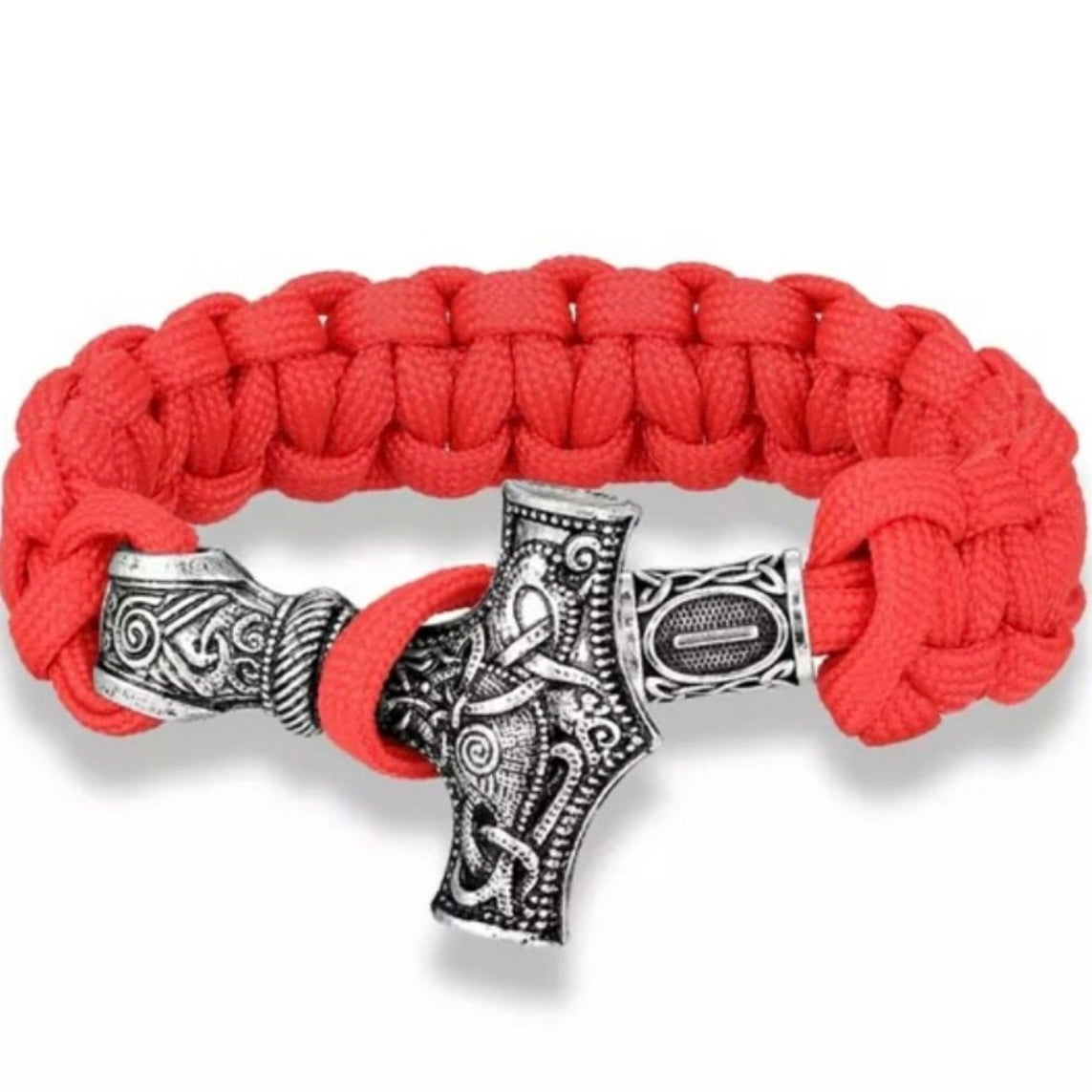 Vintage Mjoinir Rope Chain Bracelet Silver Thor Hammer Wristband Norse Mythology Amulet Jewellery Available in 9 Colours