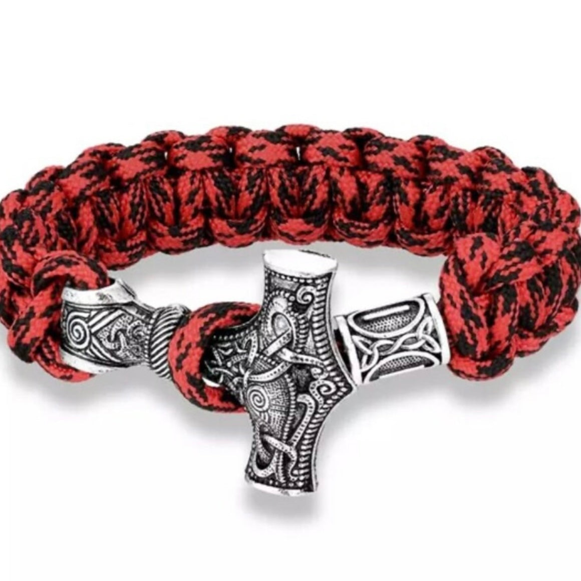 Vintage Mjoinir Rope Chain Bracelet Silver Thor Hammer Wristband Norse Mythology Amulet Jewellery Available in 9 Colours