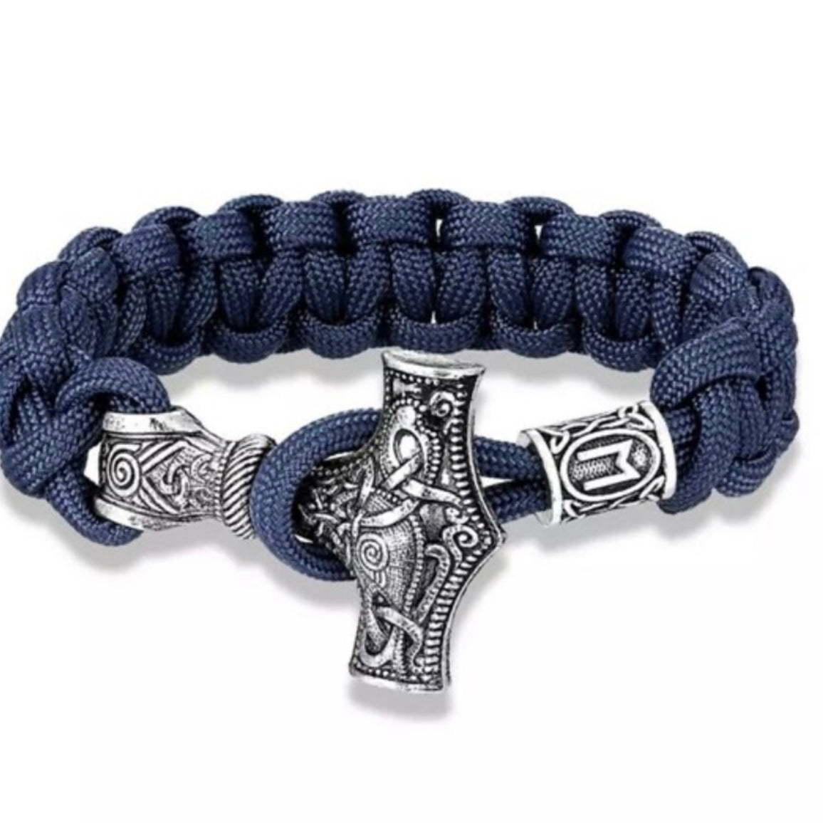 Vintage Mjoinir Rope Chain Bracelet Silver Thor Hammer Wristband Norse Mythology Amulet Jewellery Available in 9 Colours