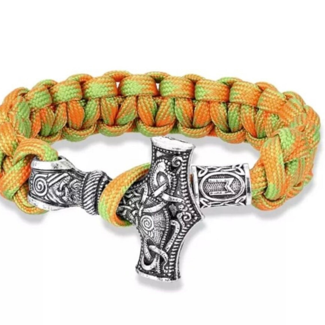 Vintage Mjoinir Rope Chain Bracelet Silver Thor Hammer Wristband Norse Mythology Amulet Jewellery Available in 9 Colours