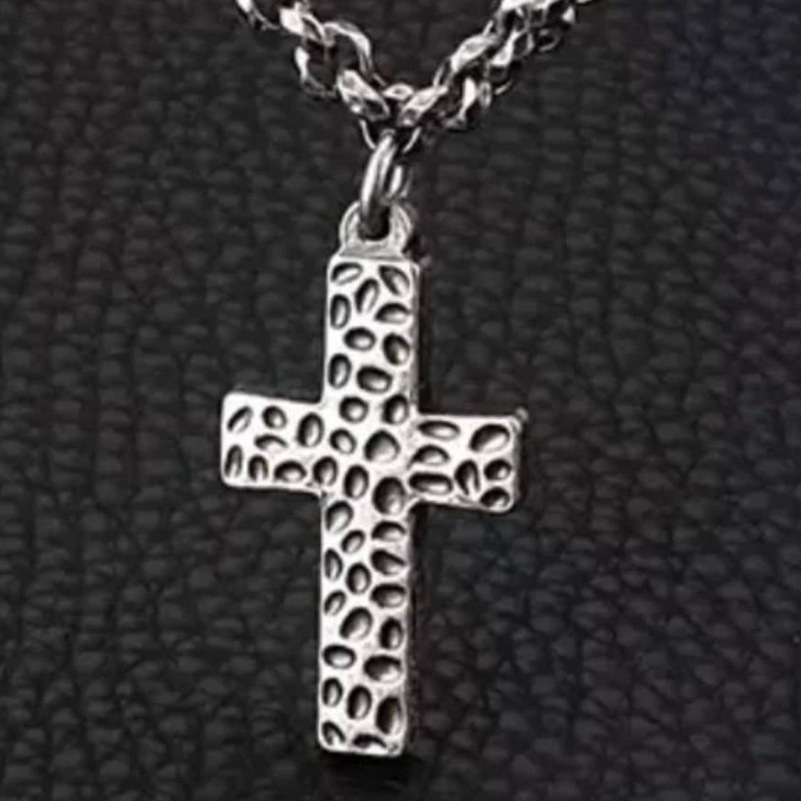 Classic 5mm Link Chain and Cross Charm/Pendant Necklace & Bracelet Set