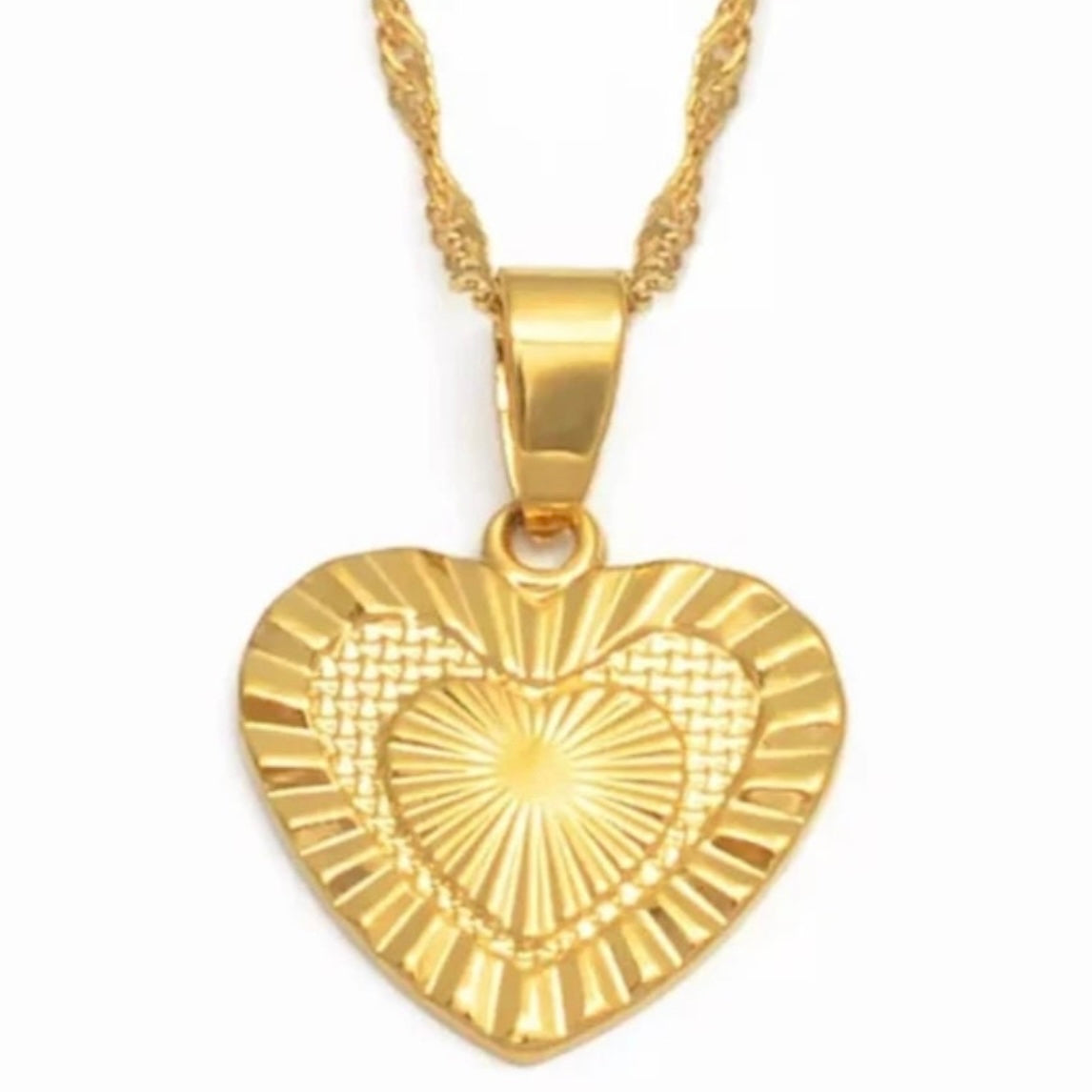 Beautiful Gold Colour Necklace with Heart Pendant