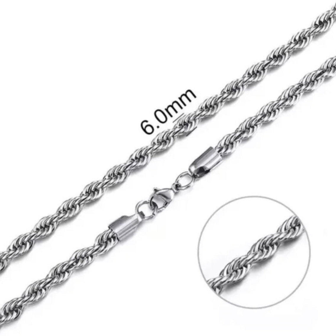 Stainless Steel Silver Colour Rope Twisted Singapore Chain Necklaces