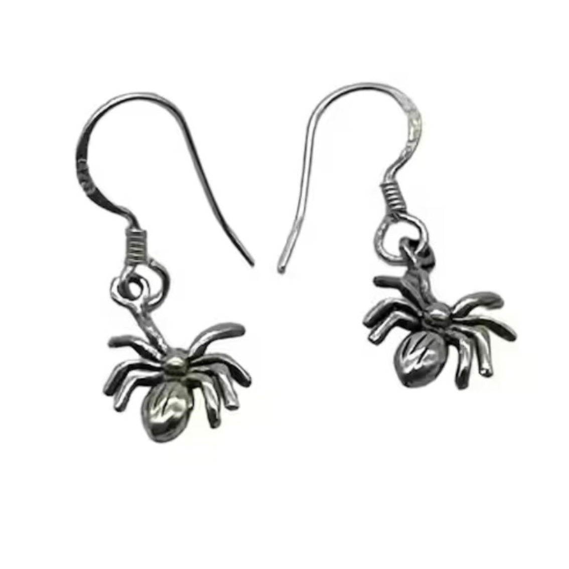 3D 925 Sterling Silver Spider Earrings