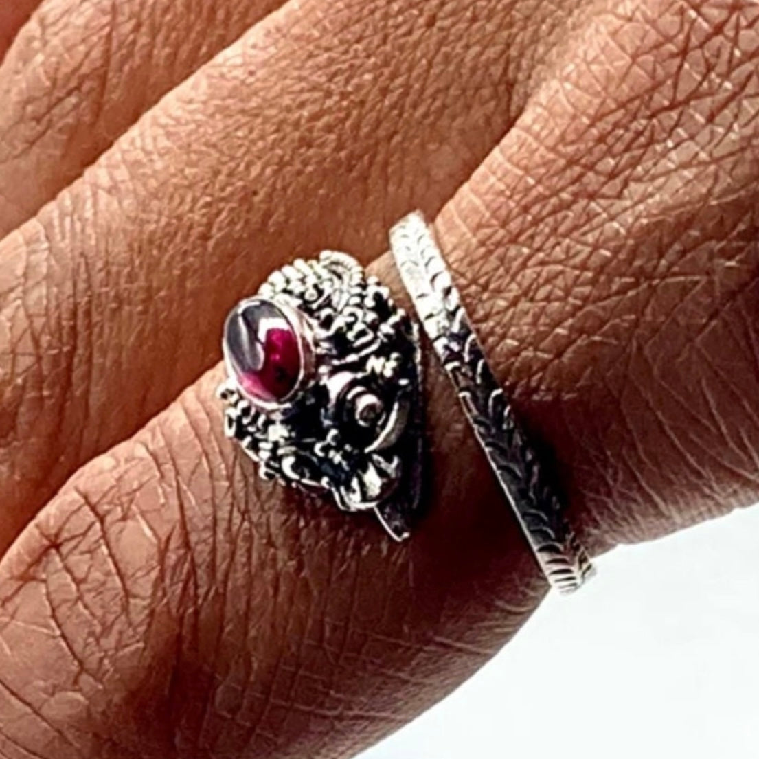 Silver Dragon Blood Ring in 925 Sterling Silver