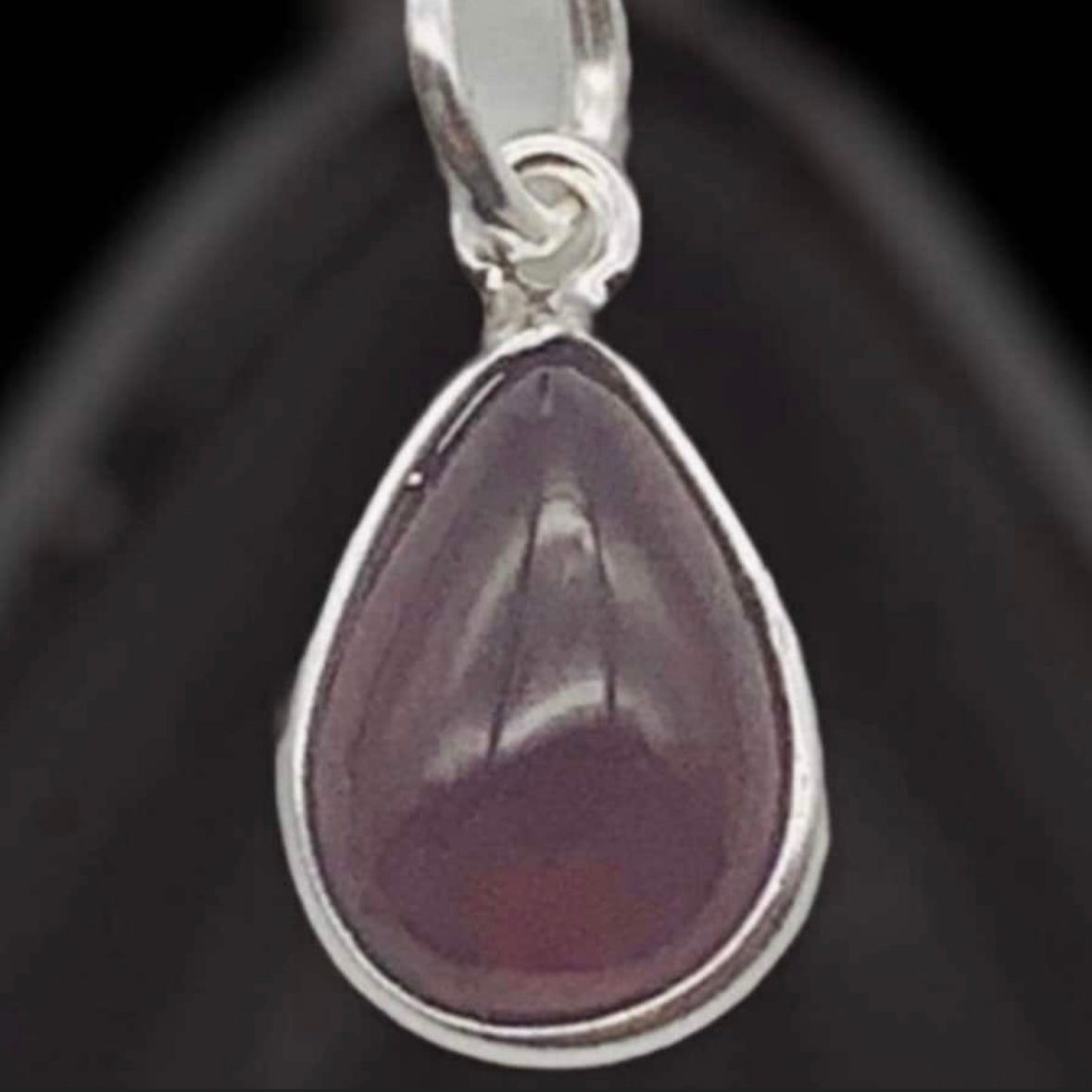 Dainty 925 Sterling Silver Necklace with a Beautiful Teardrop Garnet Gemstone