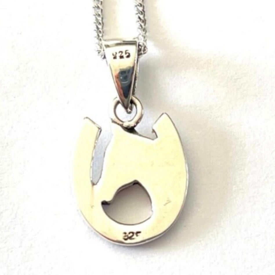 Delicate Sterling Silver Horse and Lucky Horseshoe Pendant Necklace