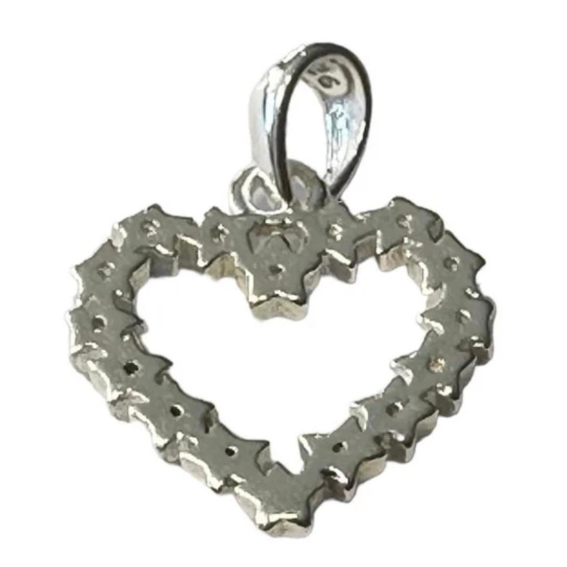 Romantic Sterling Silver Heart of Stars Cubic Zirconia Pendant