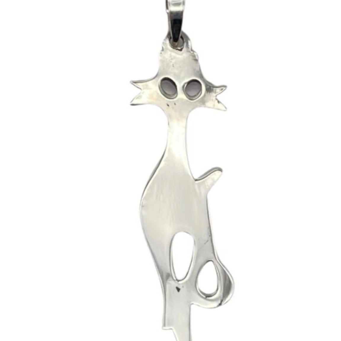 Sterling Silver Cat Pendant Necklace