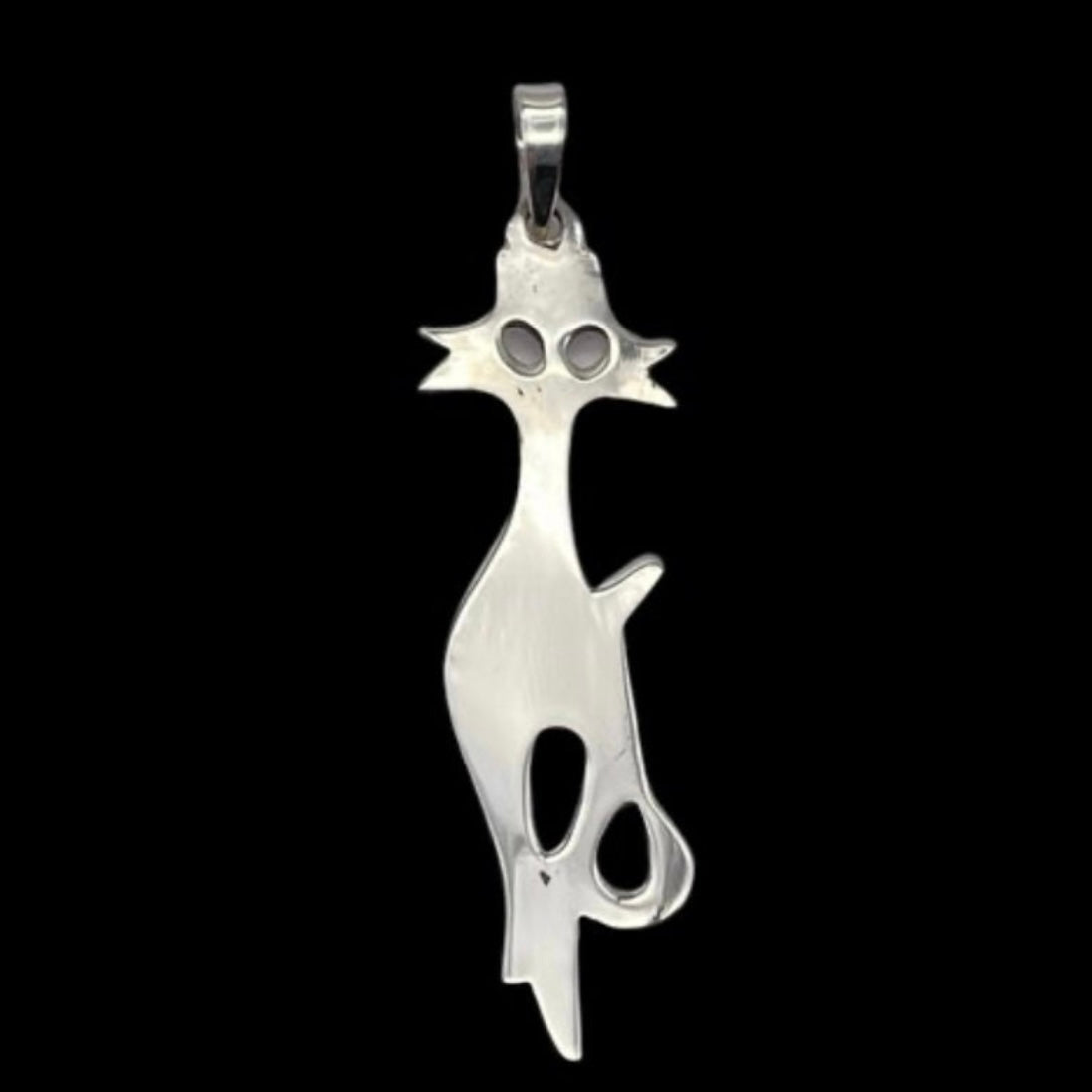 Sterling Silver Cat Pendant Necklace