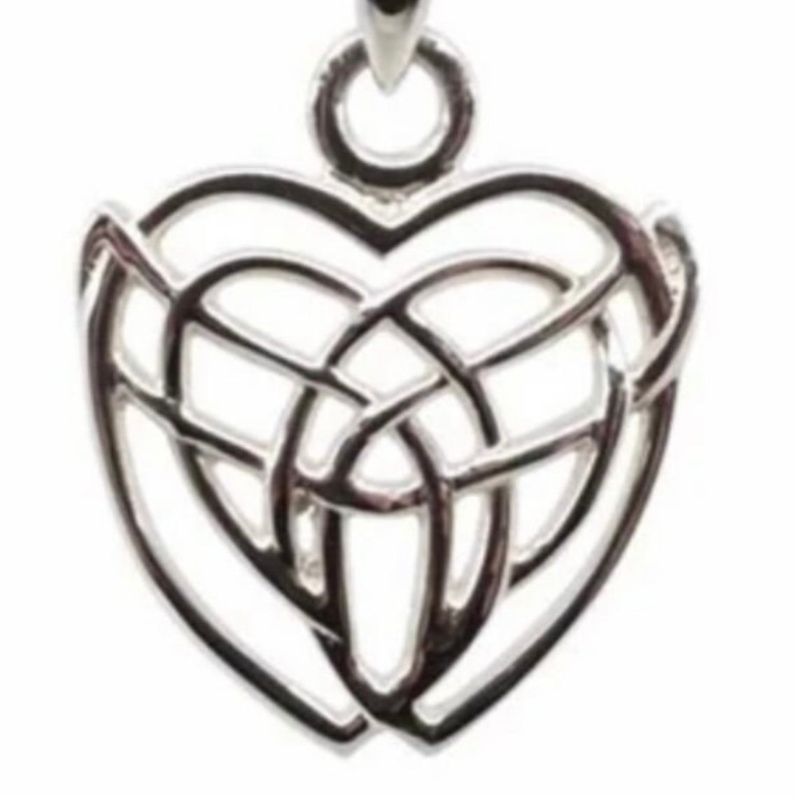 Sterling Silver Celtic Heart Pendant Necklace