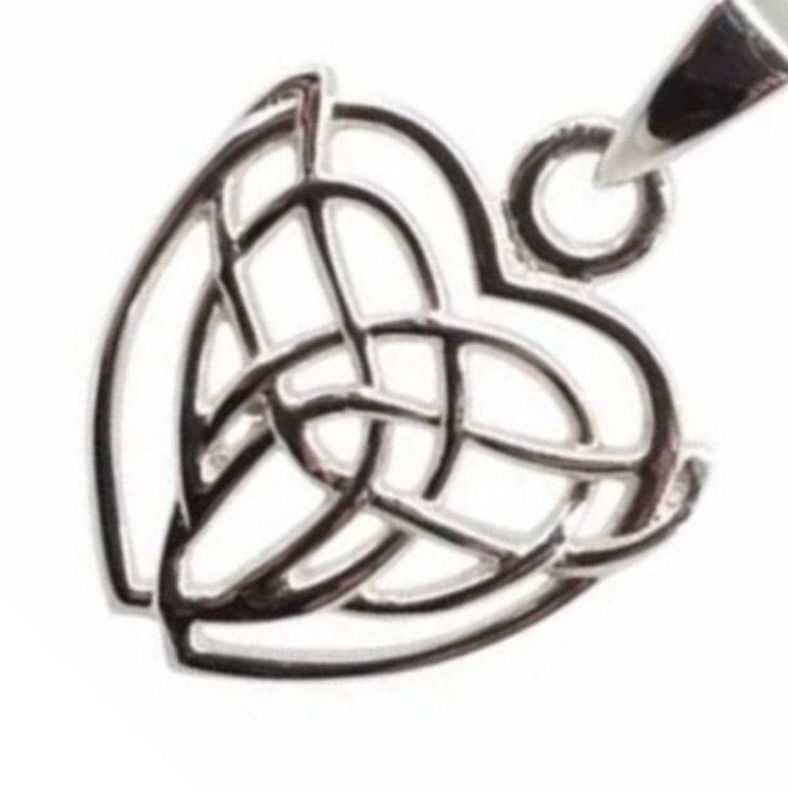 Sterling Silver Celtic Heart Pendant Necklace