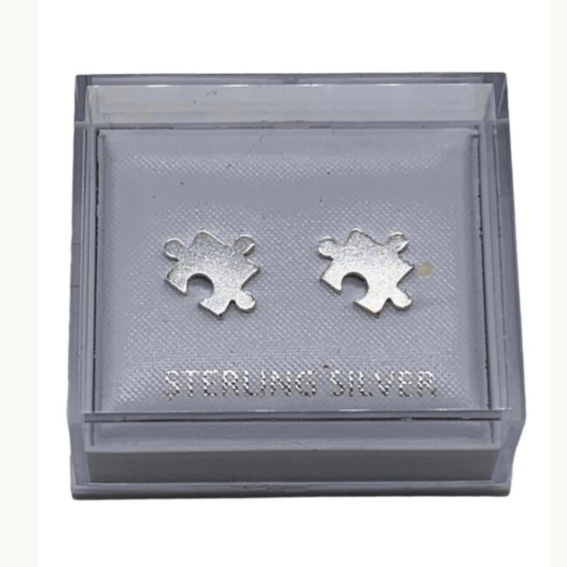 Sterling Silver Jigsaw Stud Earrings