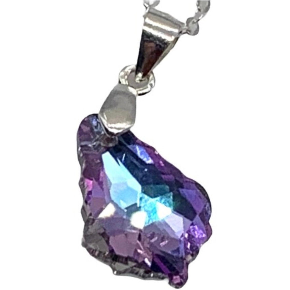 Sterling Silver Light Amethyst Crystal Pendant Necklace