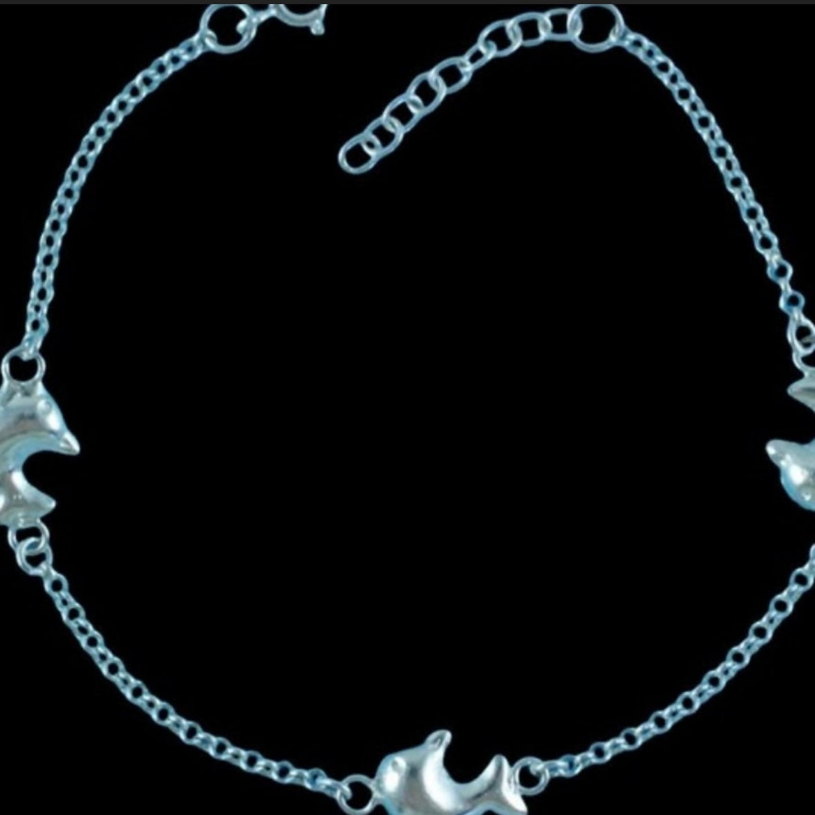 Sterling Silver Triple Dolphin Charm Bracelet