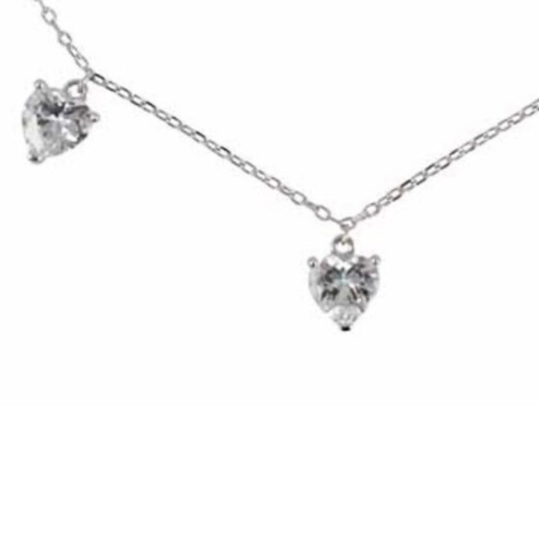 Stunning Sterling Silver Clear Cubic Zirconia Heart Charm Bracelet