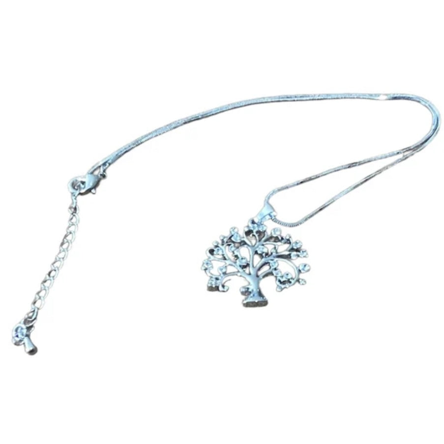 Tree of Life Crystal Stainless Steel Pendant Necklace Choker Available in 3 Colours