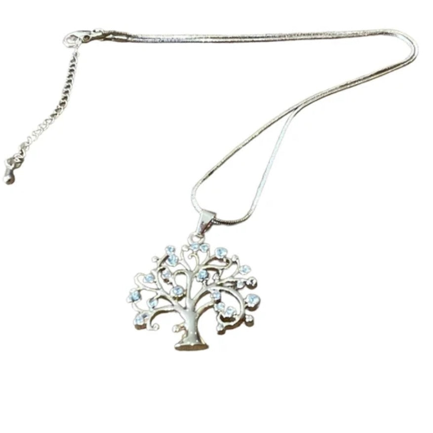 Tree of Life Crystal Stainless Steel Pendant Necklace Choker Available in 3 Colours