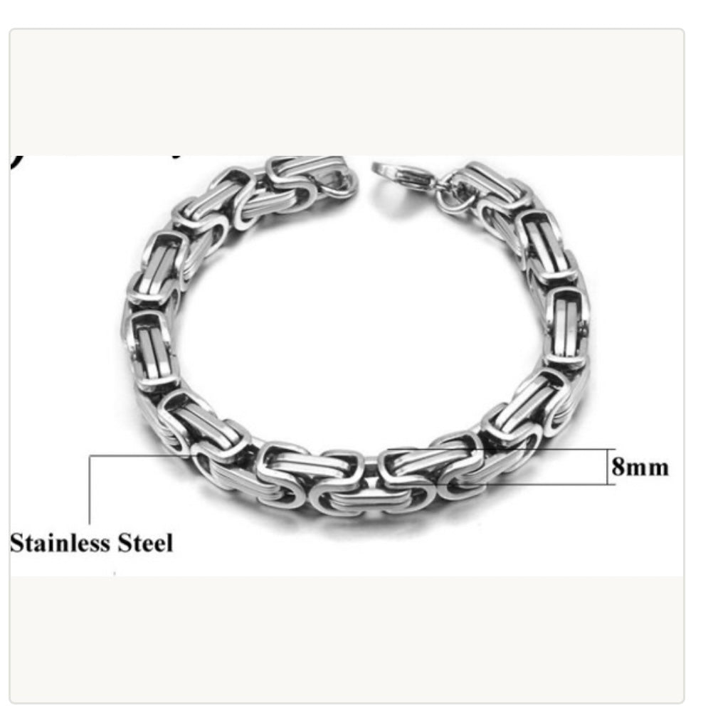 8mm Chunky Stainless Steel Link Chain Bracelet