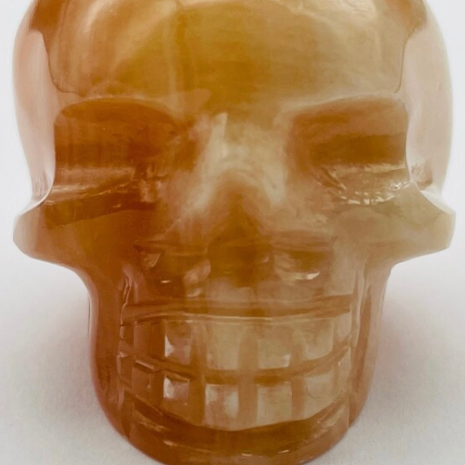 Calcite Honey Skull Hand Carved Healing Crystal