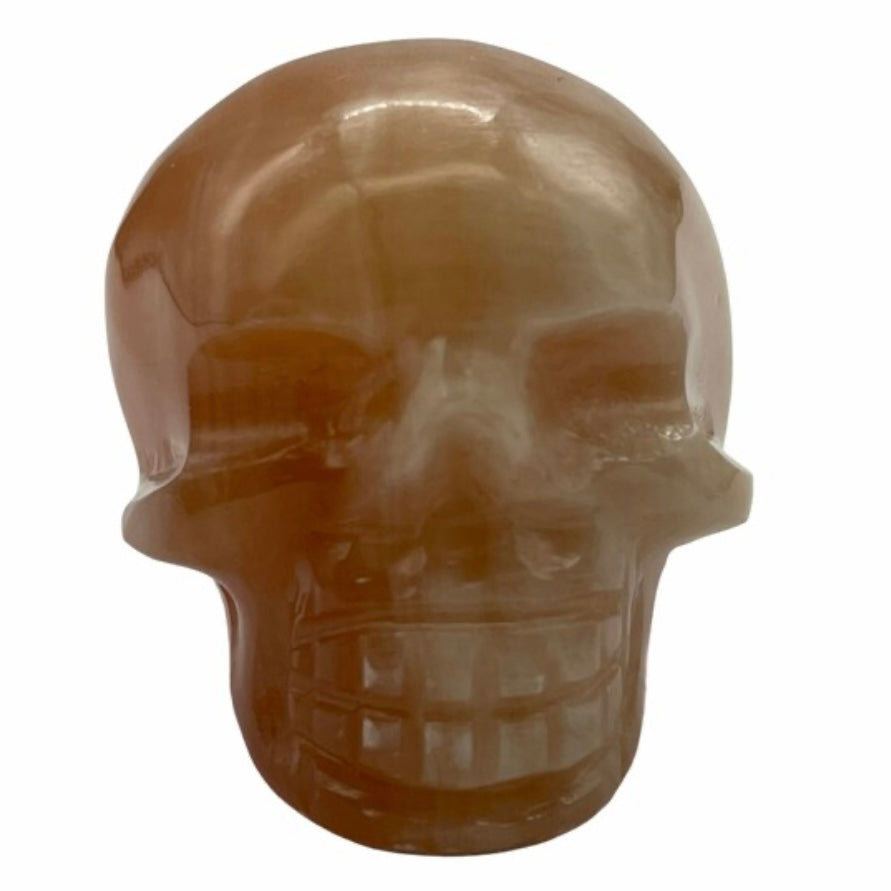 Calcite Honey Skull Hand Carved Healing Crystal