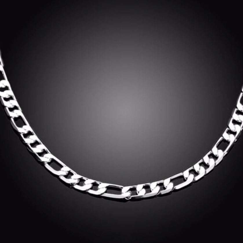 Silver Sideways Chain Statement Necklace