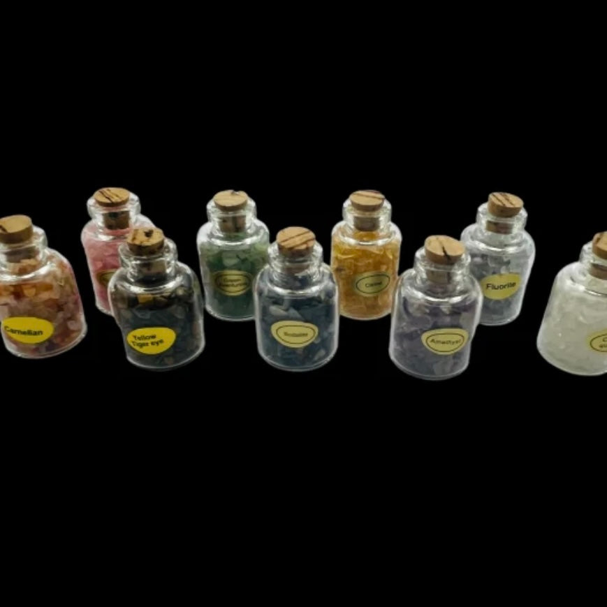 Beautiful 9 Gemstone Bottle Set