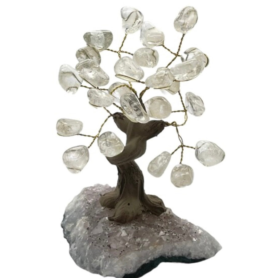 Unique Stunning Beautiful Quartz Crystal and Glass Healing Bonsai Tree