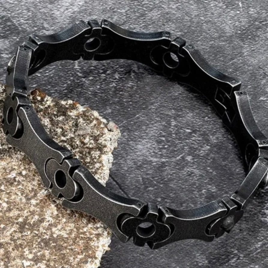 12mm Wide Stainless Steel Vintage Black Bike Motorcycle Chain Jewellery Bracelet