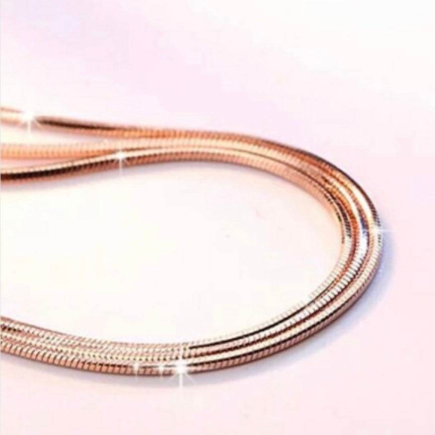 Multi Layered Snake Chain Sterling Silver Bracelet in Silver or Rose Gold