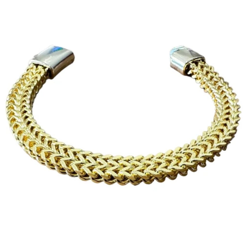 8mm Gold Colour Double Curb Chain Bracelet