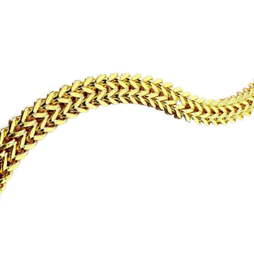 8mm Gold Colour Double Curb Chain Bracelet