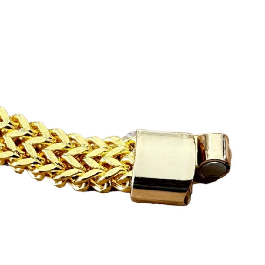 8mm Gold Colour Double Curb Chain Bracelet