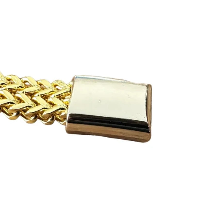 8mm Gold Colour Double Curb Chain Bracelet