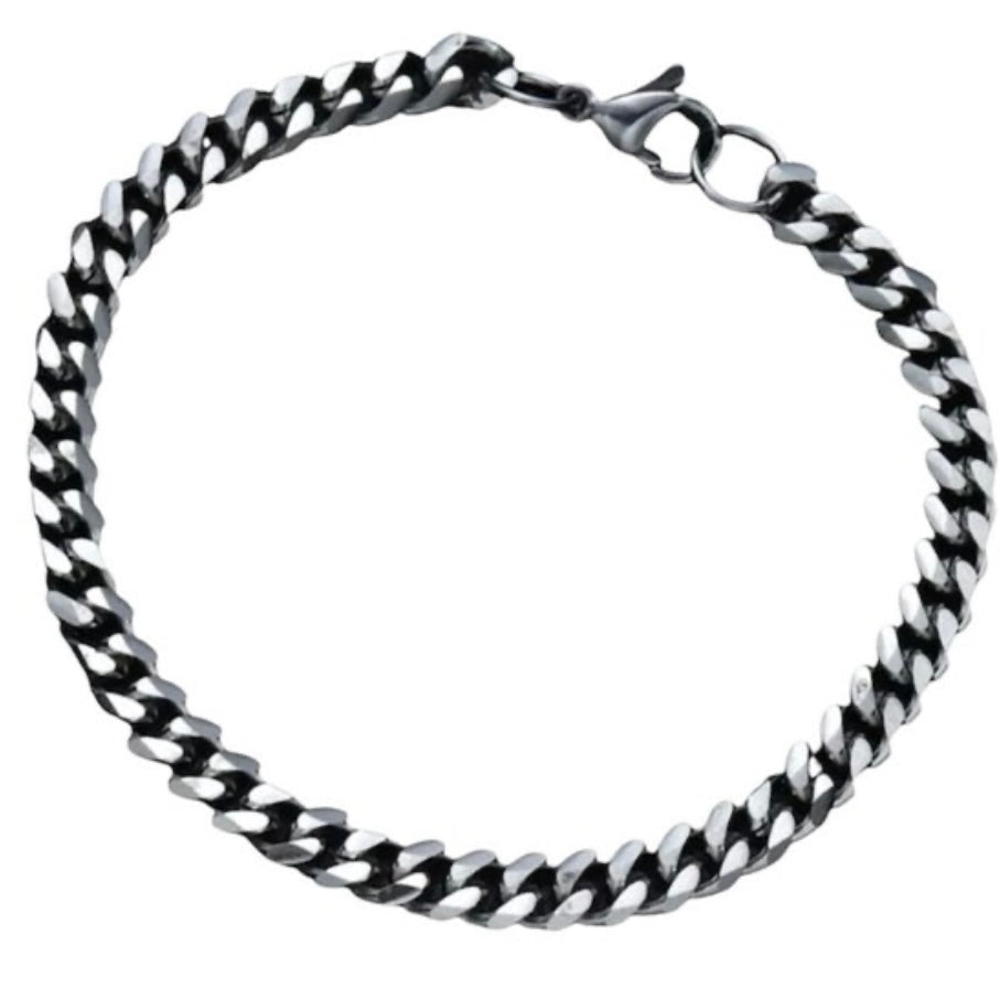 Stainless Steel Curb Cuban Link Chain Bracelet Bangle