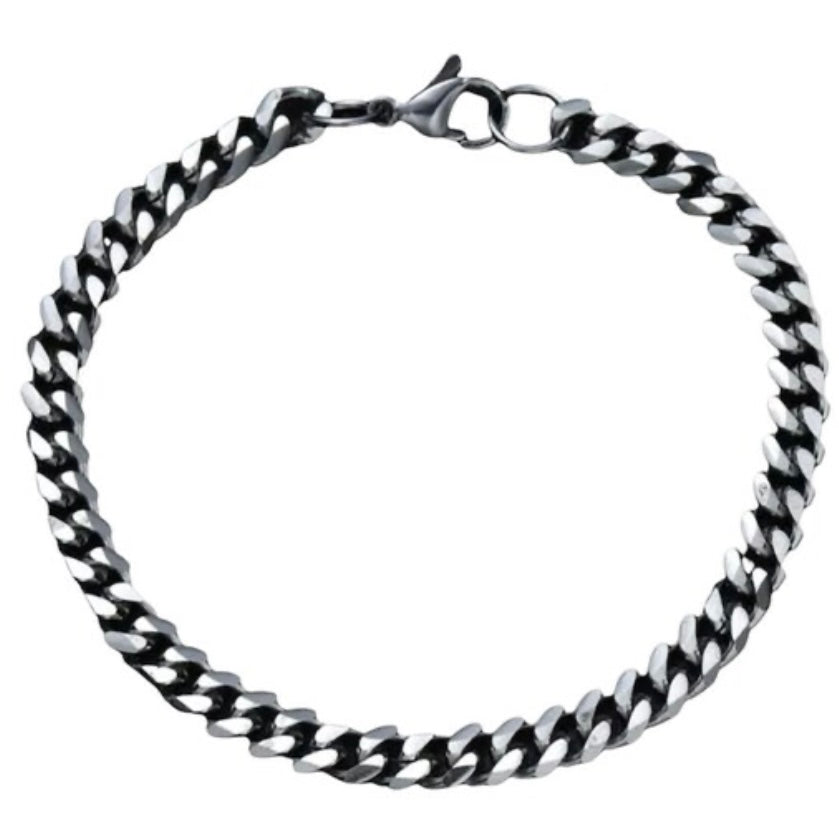 Stainless Steel Curb Cuban Link Chain Bracelet Bangle