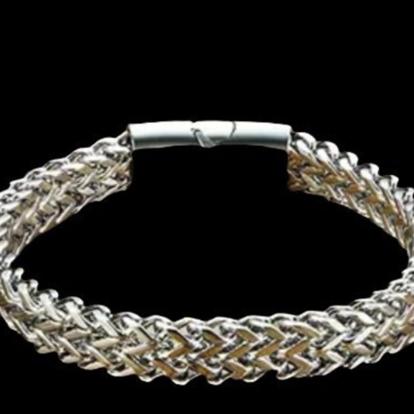 12mm, 10mm or 8.5mm Stainless Steel Double Curb Chain Bracelet