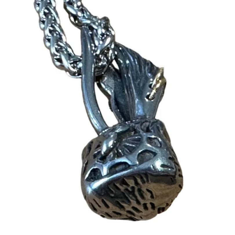 Rabbit Red Eyed Stainless Steel Pendant Necklace Chain