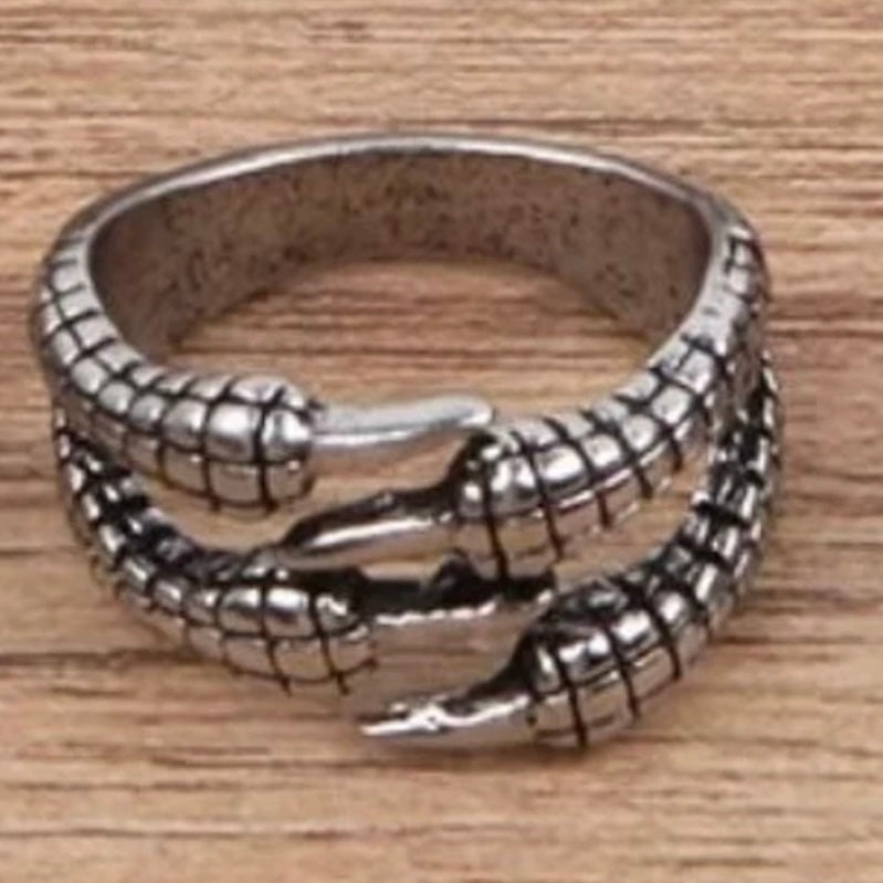 Gothic Punk Dragon Adjustable Claw Ring