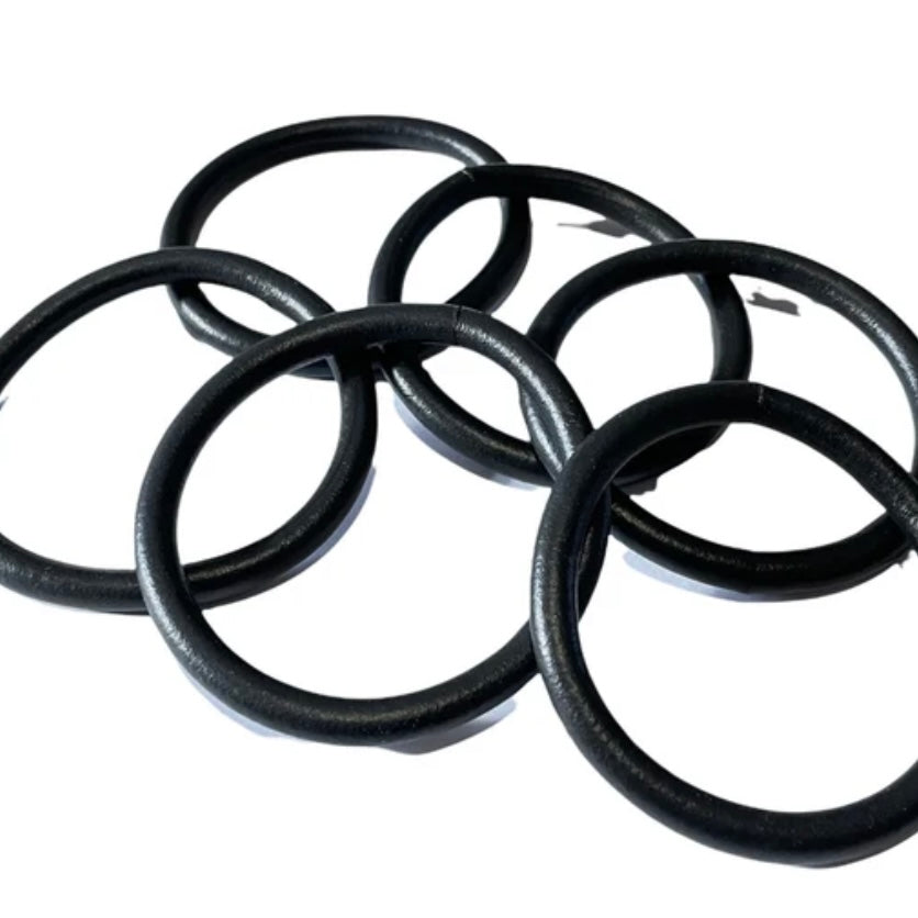 6PCS Handcrafted Rubber Bracelet Bangles Available in Black or Orange