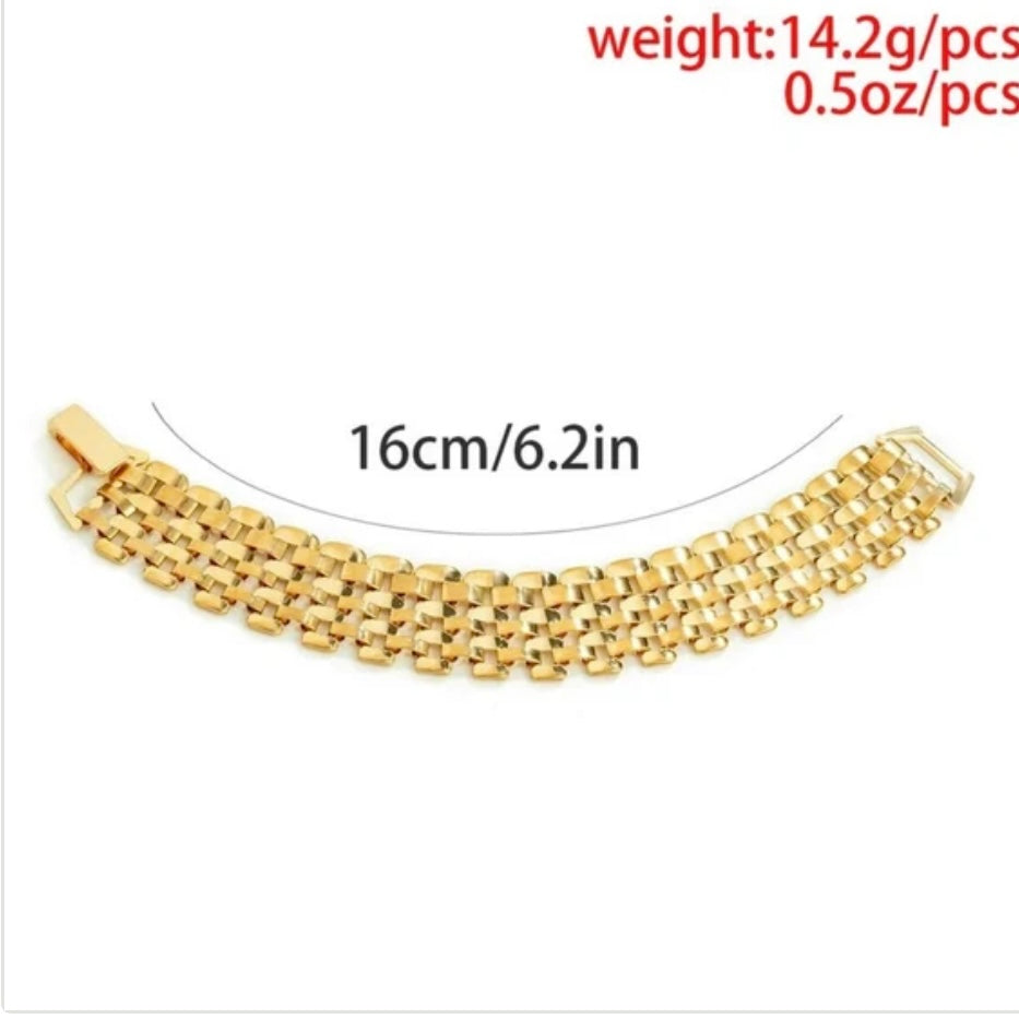 Exaggerated Chunky Cuban Thick Bracelet Chain Available in Gold or Silver Colours