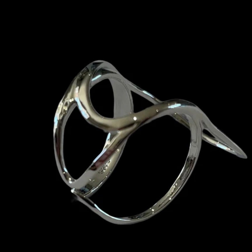 Silver or Gold Colour Hoop Open Ring