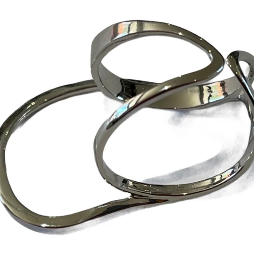 Silver or Gold Colour Hoop Open Ring