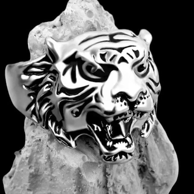 Animal Silver Tiger Ring