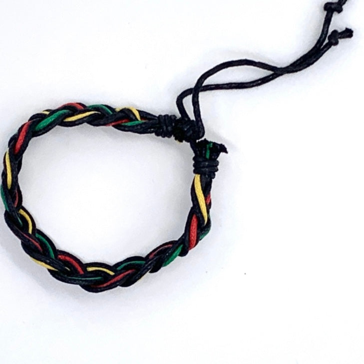 Plaited Cord Rasta Bracelet